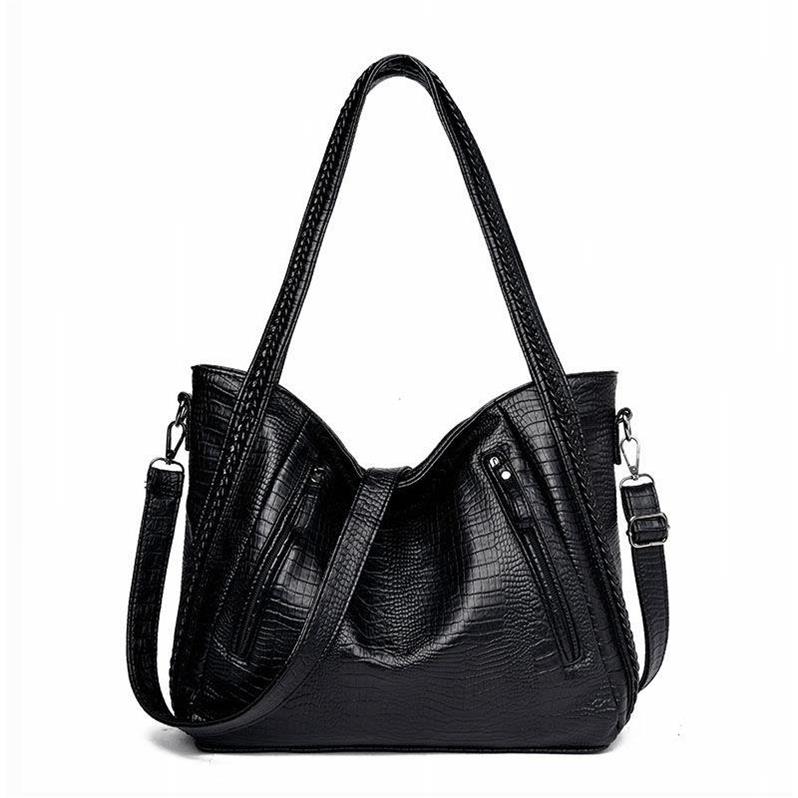 Dames Schoudertas Grote Lederen Tas Trendy Model
