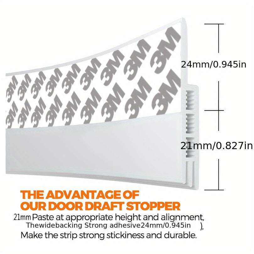 Tochtstrip Deur Siliconen 99cm Wit Zelfklevend Geluidsisolatie Deurafdichting Tochtstopper Energiebesparing Woning Isolatie
