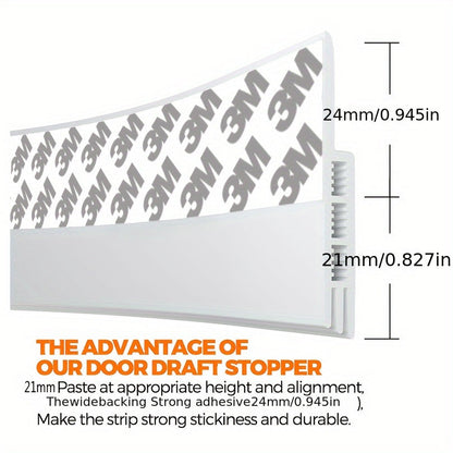 Tochtstrip Deur Siliconen 99cm Wit Zelfklevend Geluidsisolatie Deurafdichting Tochtstopper Energiebesparing Woning Isolatie