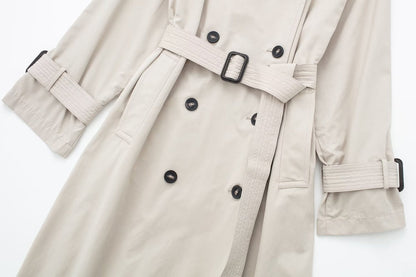 Dames Trenchcoat Lange Voorjaarsjas met Ceintuur Trendy Look