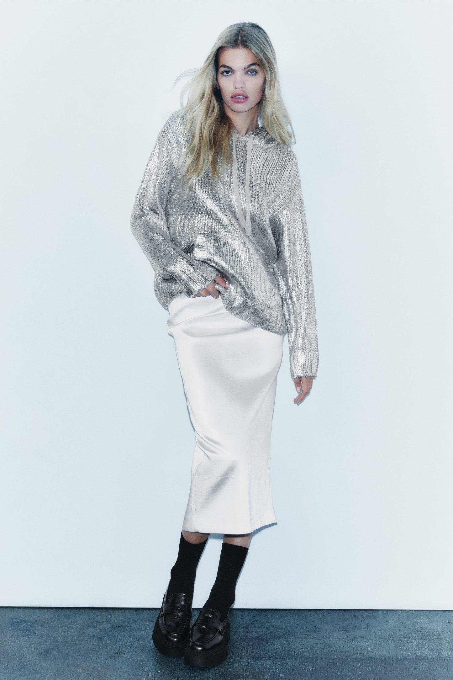 Glanzende Hoodie Metallic Look Zacht en Comfortabel