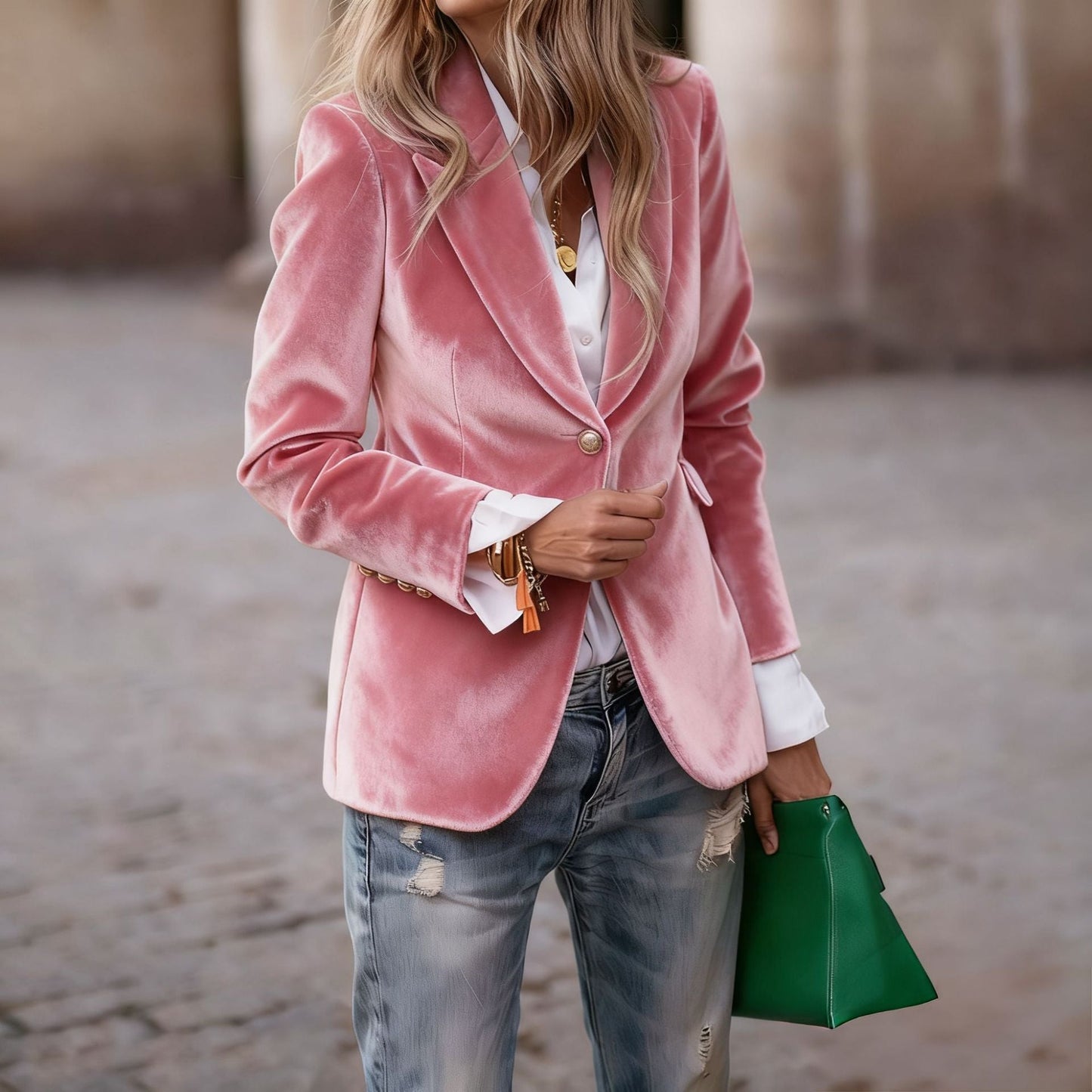 Dames Blazer Fluwelen Stijlvol en Trendy