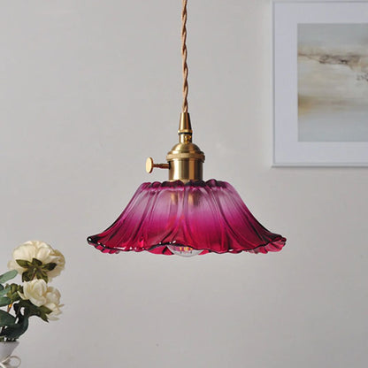 Sansoti | Cullivan Bloemvormige Hanglamp – Glazen Hanglamp met Gouden Fitting voor Woonkamer & Eetkamer