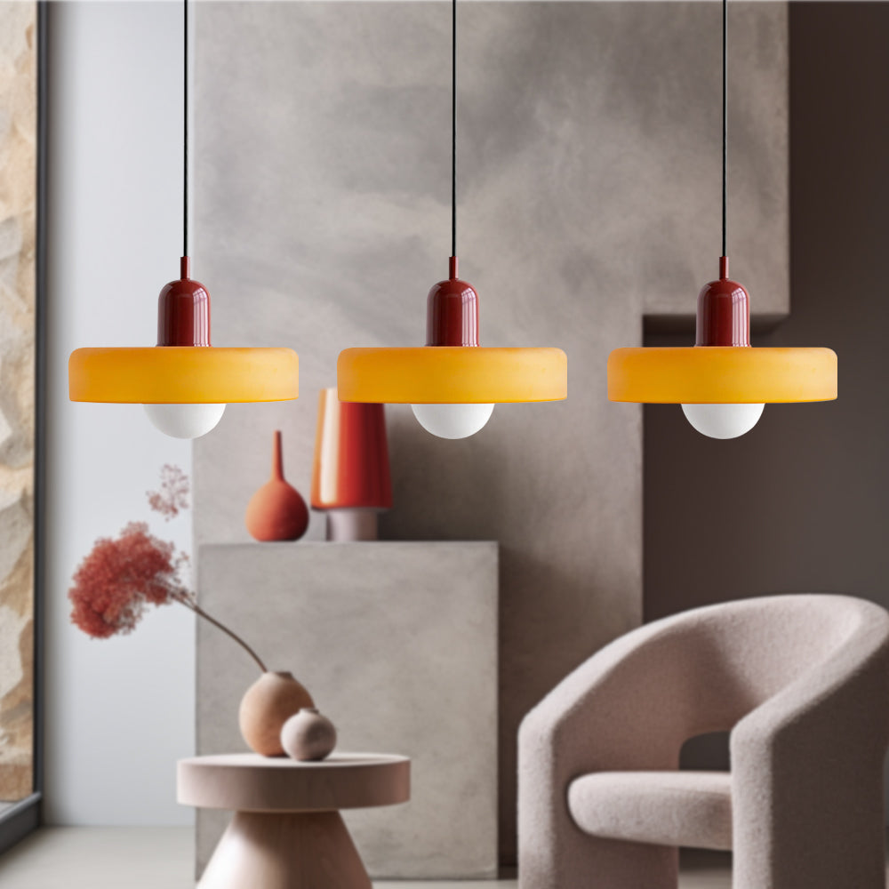 Luccon Triple Hanglamp Glas G9 Retro Kleuren Eettafel Woonkamer Design Verlichting Meerlamp
