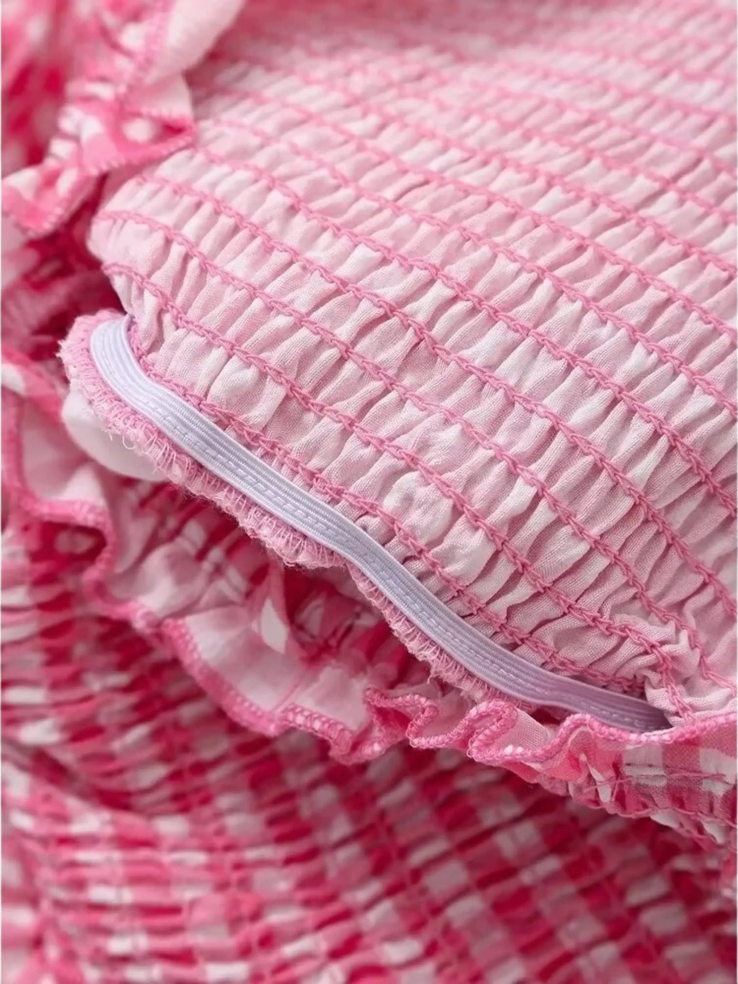 Zomerjurk Vrouwenjurk Roze Wit Geruit Jurk voor Vrouw