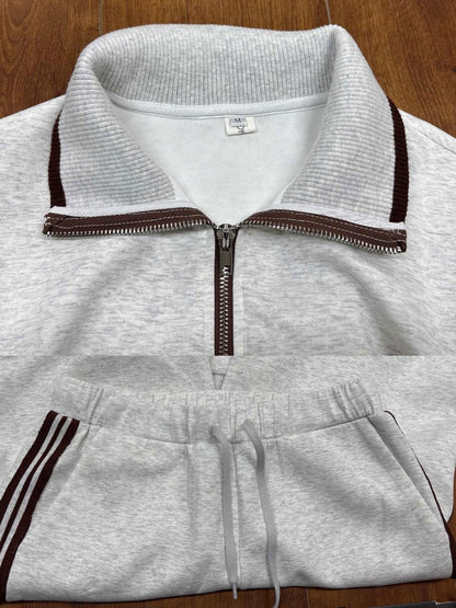 Dames Sportset met Rits Sweater en Wijde Joggingbroek