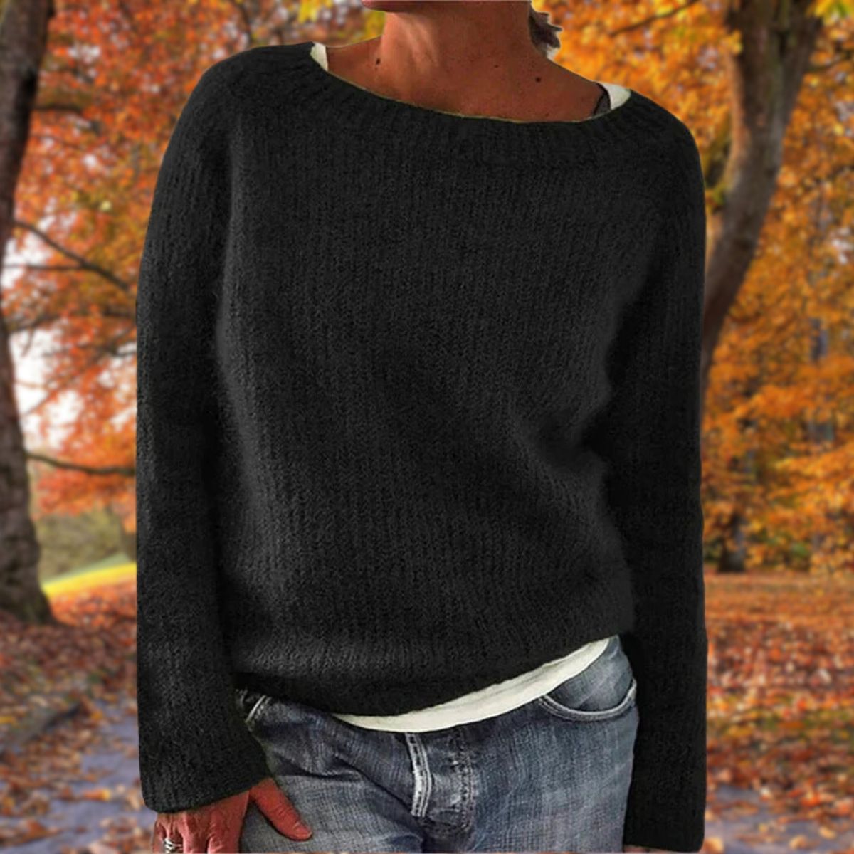 Dames Trui Gebreid Ronde Hals Boothals Warm