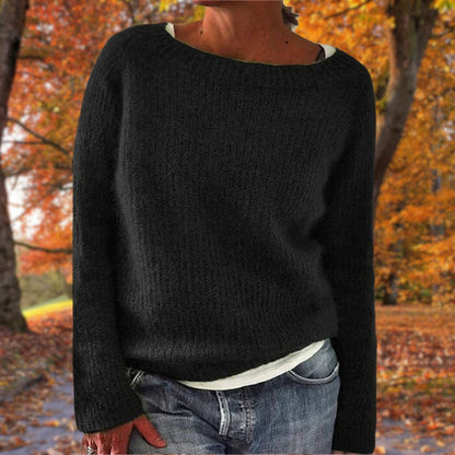 Dames Trui Gebreid Ronde Hals Boothals Warm