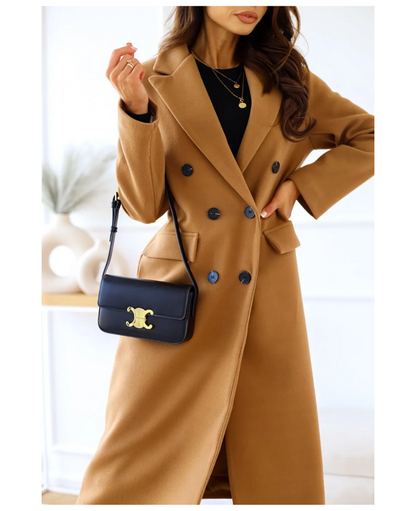 Dames Trenchcoat Lang Elegante Kwaliteit Herfst Winter