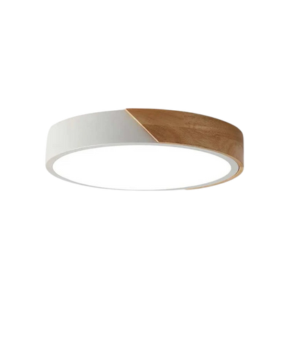 Moderne ronde plafondlamp met houtaccent en LED verlichting – minimalistische designlamp in 23 30 40 50 en 60 cm