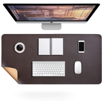Elegante Bureaumat van Kunstleer — Waterafstotend, Antislip & Krasbestendig — Groot Oppervlak voor Bureau, Muismat & Laptop