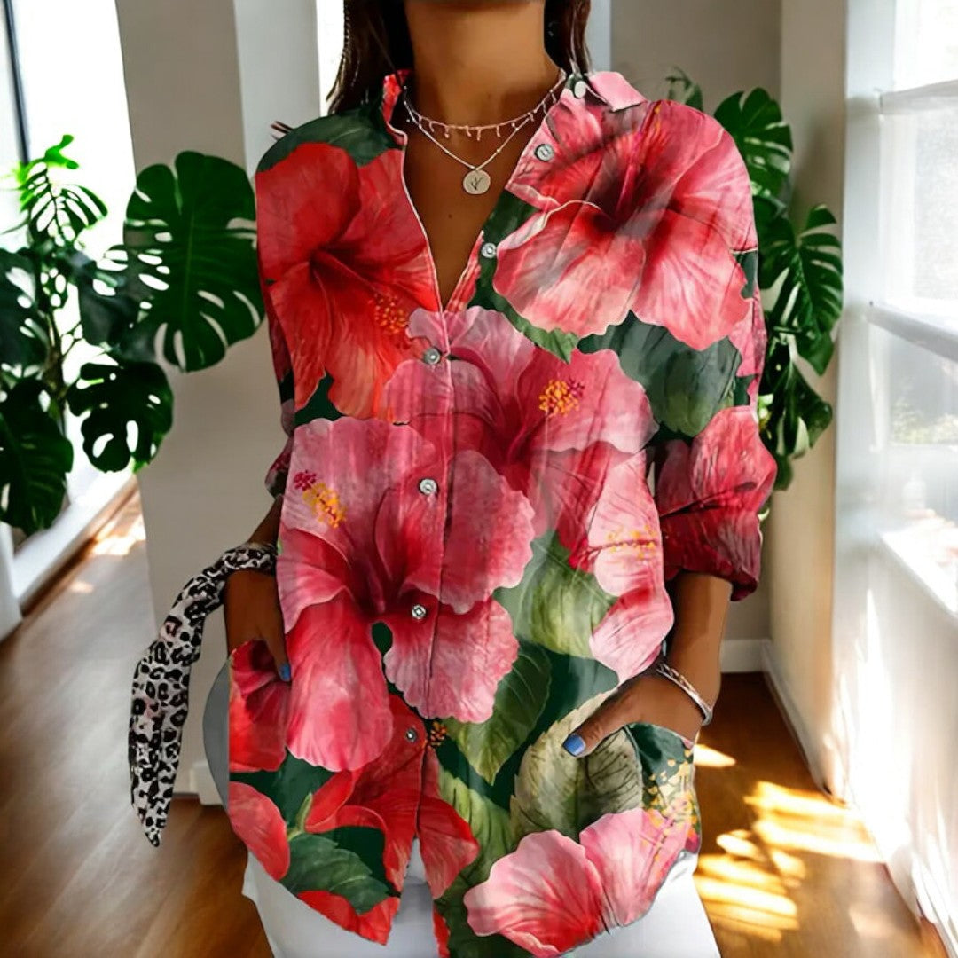 Dames Blouse Vintage Stijl Comfortabele Pasvorm - StudioMarella