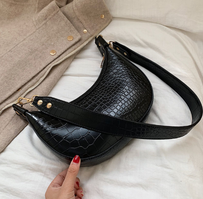 Dames Crossbody Tas Kroko Print Retro Design