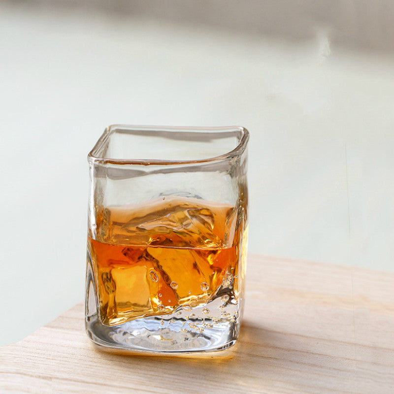 Handgemaakt Whiskyglas met Luchtbellen 255ml Kristalglas Transparant Robuust voor Single Malt Scotch Bourbon met Houten Luxe Giftbox Perfect Cadeau