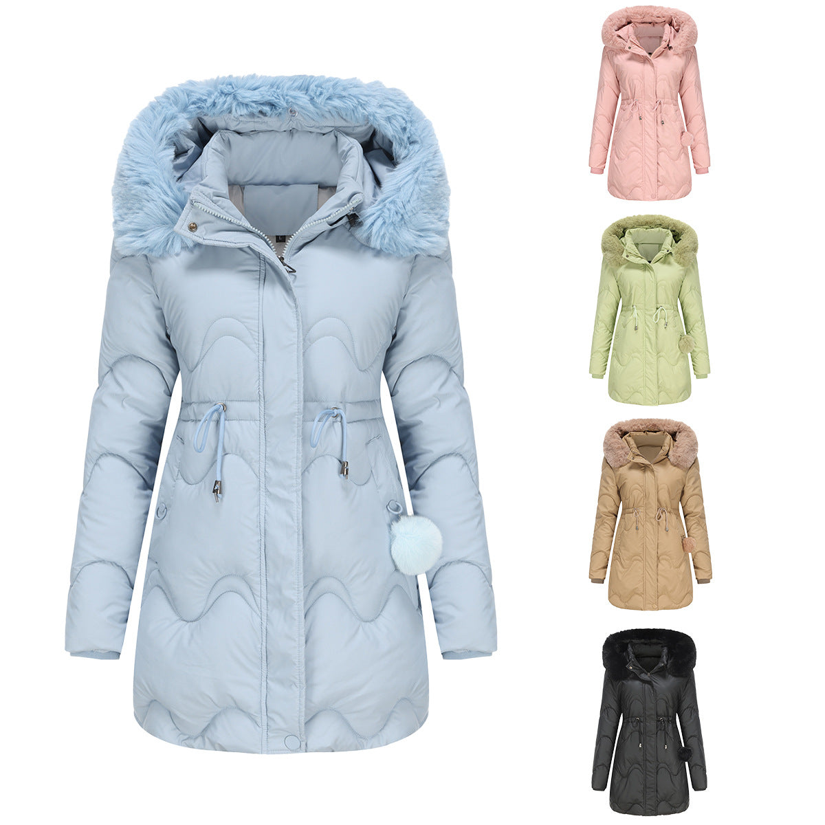 Dames Winterjas Warm en Gewatteerd met Afneembare Capuchon