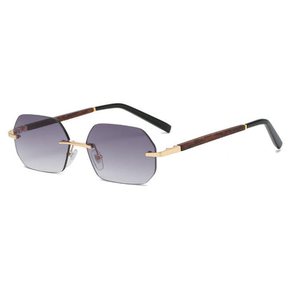 Dames Zonnebril Polygonaal Randloos Trendy Model