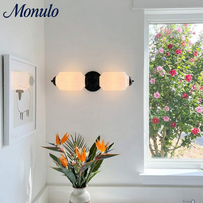 Eloise Vintage Scalloped Milk Glass Wall Sconce - Modern Accent Lighting for Bathroom and Bedroom