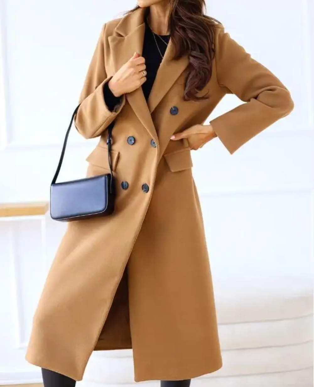 Dames Trenchcoat Lange Warme Herfst Winter Coat