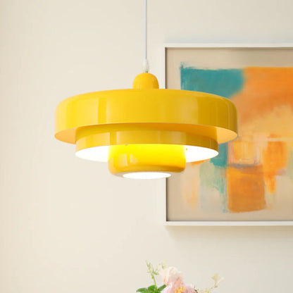 Hanglamp Metaal Gelaagd Ø35cm Oranje E27 Eettafel Woonkamer Retro Design Verlichting Industrieel Modern