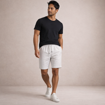 Korte Herenbroek Linnen Ademend Zomerbroek Casual Fit
