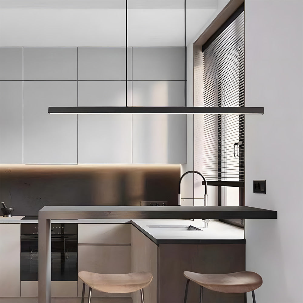 Verumo Hanglamp LED Metaal Zwart Keukeneiland Eettafel Moderne Verlichting Lineaire Hanglamp