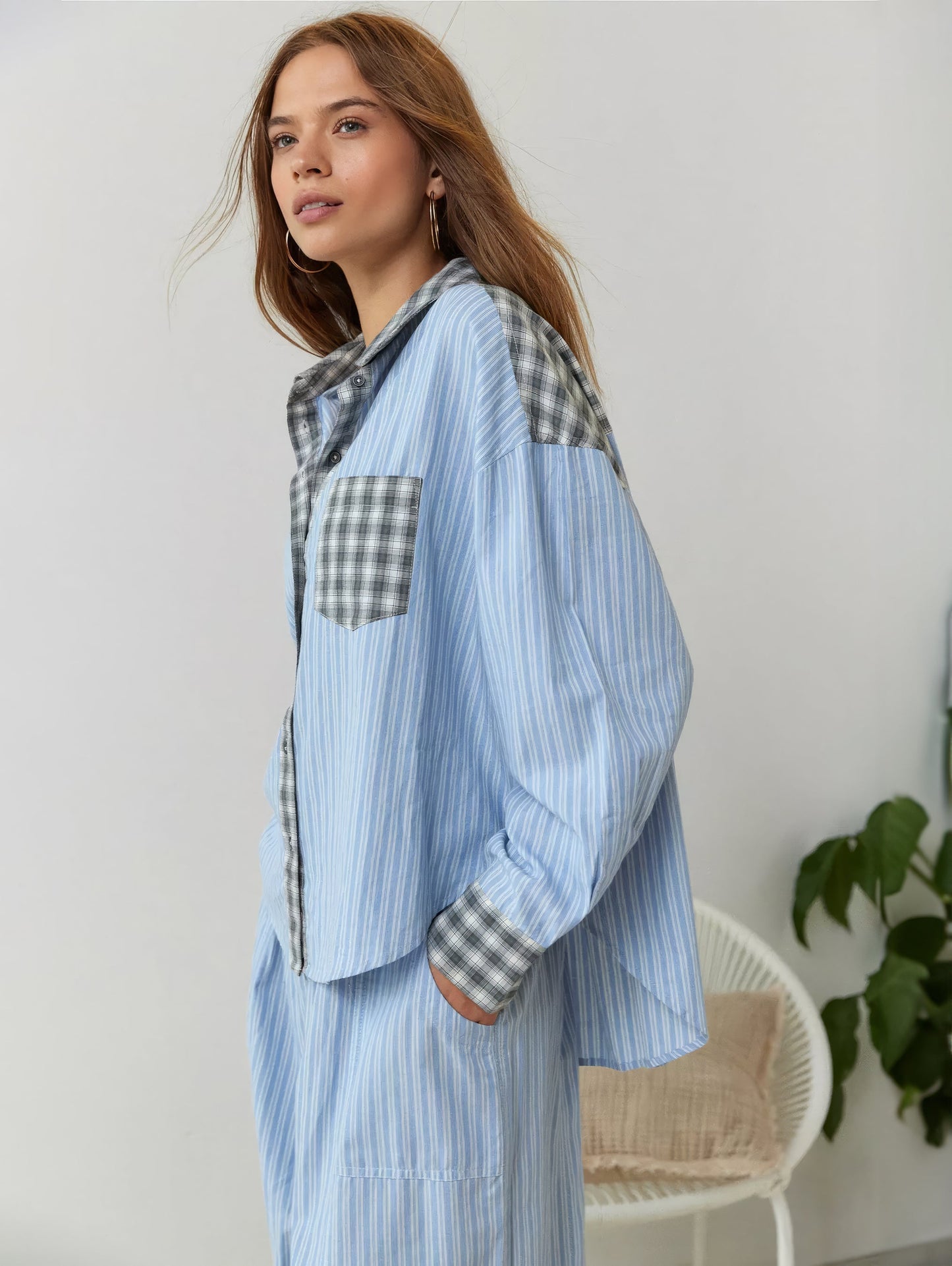 Geruite Pyjamaset Casual Losse Pasvorm