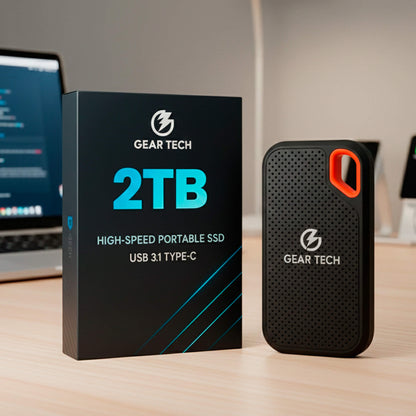 Externe SSD Harde Schijf 2TB – Compacte Draagbare Opslag met USB-C voor PC, Laptop en Mac