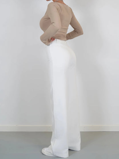 Hoge Taille Broeken Zomerse Stijl Chic Comfortabel