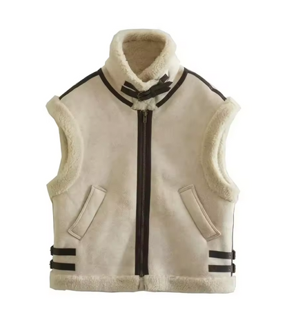 Vest met Teddy Faux Fur Voering Warm en Stijlvol