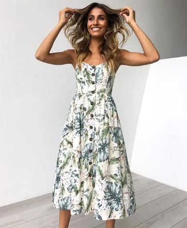 Zomerjurk Midi Strandjurk Vrouwelijk en Elegant