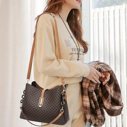Handgemaakte Schoudertas Dames PU-leer Vintage Stijl Camel Zwart Bruin Dagelijks Gebruik Elegante Tas