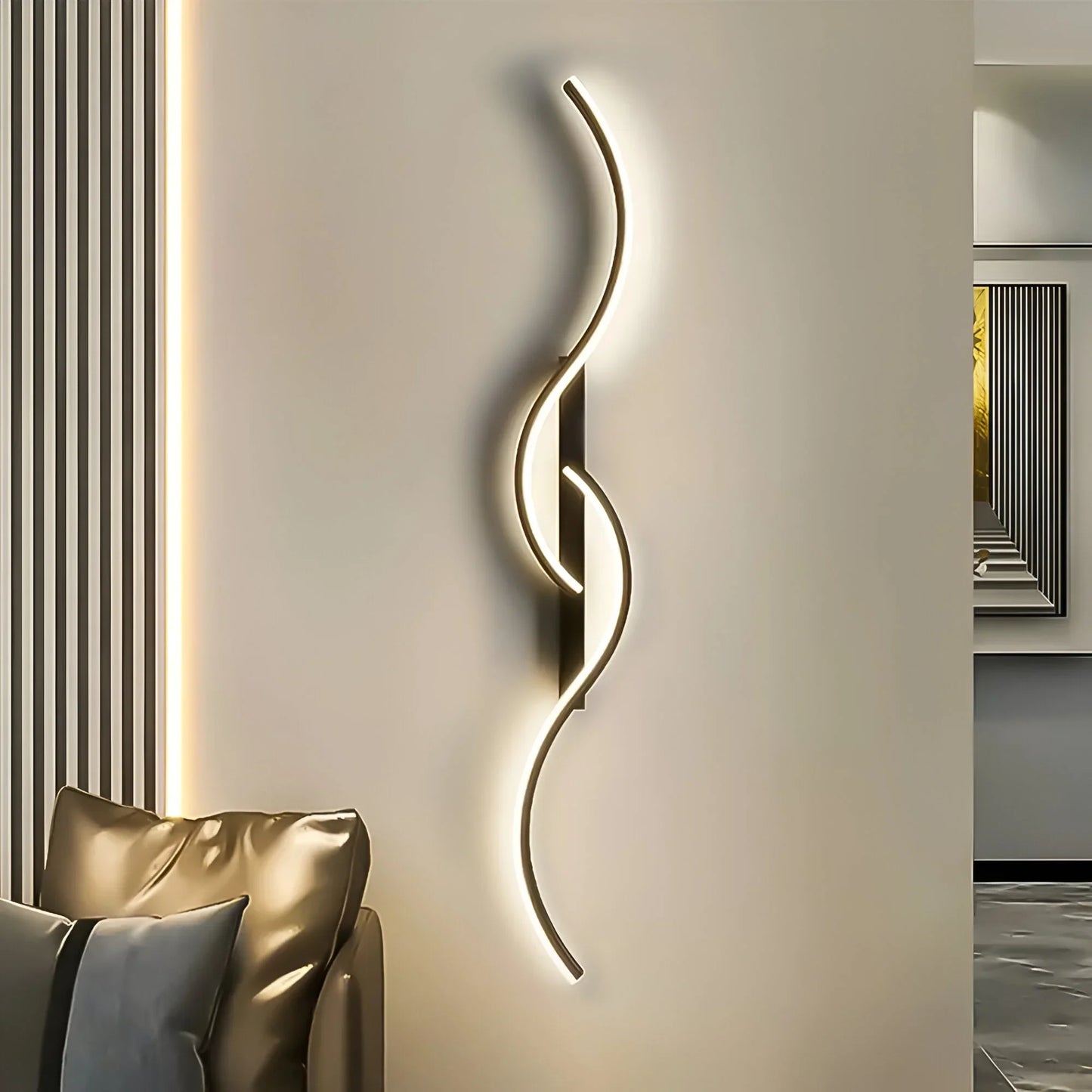 Moderne Gebogen Wandlamp voor Sfeervolle Binnenverlichting