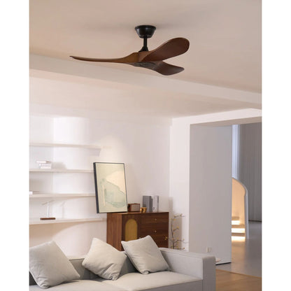 Plafondventilator Houten Bladen Walnoot ∅106 en ∅132 cm Stille Motor 6 Snelheden Woonkamer Eetkamer Verstelbare Ophanging