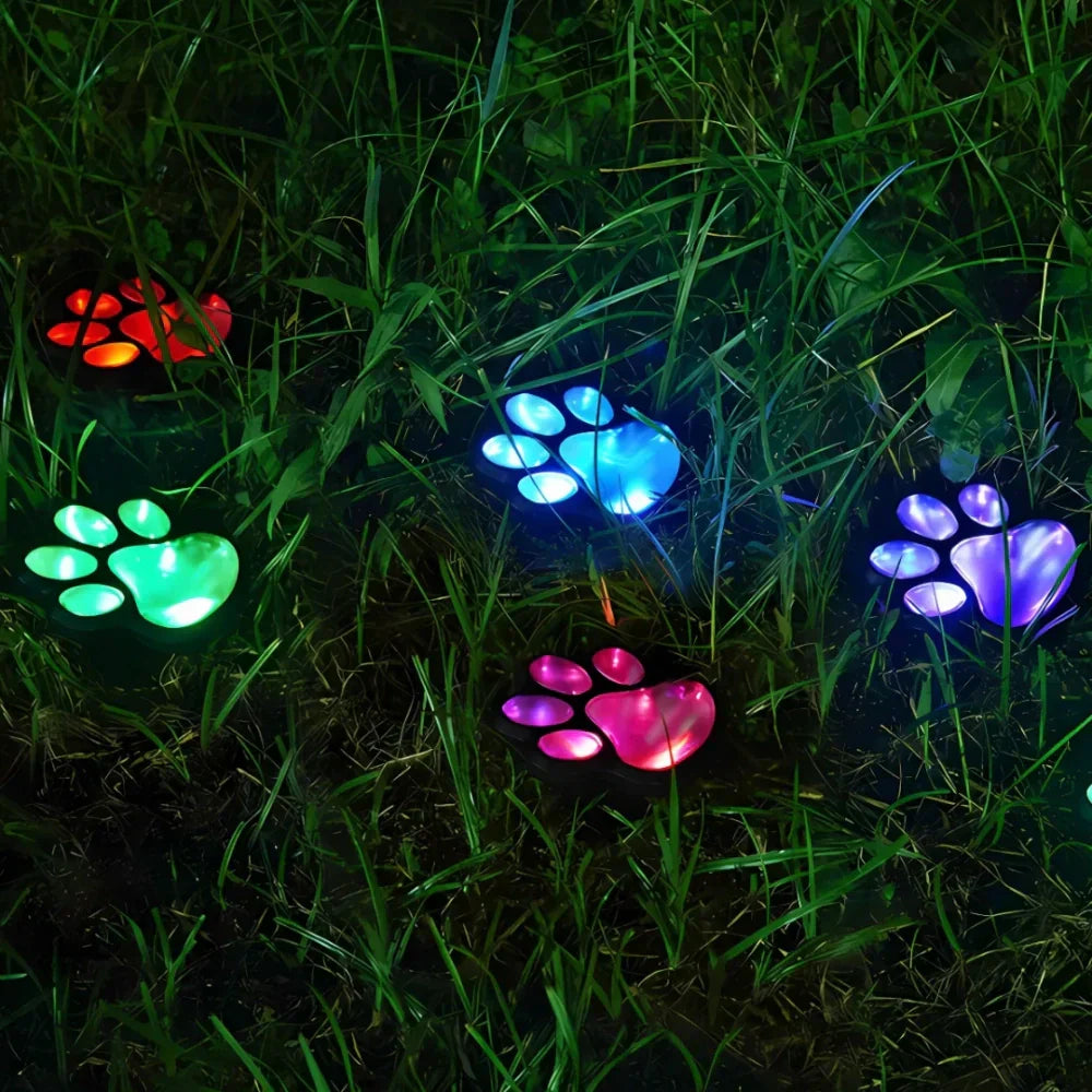 Solar Tuinverlichting Pootafdruk Vormgegeven LED Warm Wit Decoratief Padlicht voor Buiten