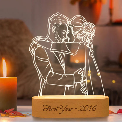 Gepersonaliseerde Fotolamp met Eigen Afbeelding en Tekst – RGB LED Verlichting voor Romantische Momenten