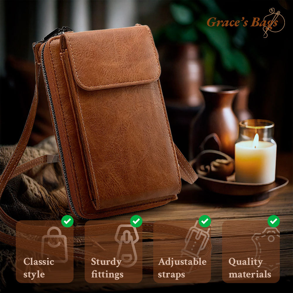Compacte Leren Schoudertas Dames Crossbody Minimalistische Handtas Verstelbare Draagband Dagelijks Gebruik