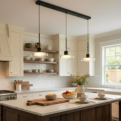 Hanglamp LED Glas Aluminium Zwart Rond Keuken Woonkamer Slaapkamer Dimbaar Pendellamp Eettafel Hal