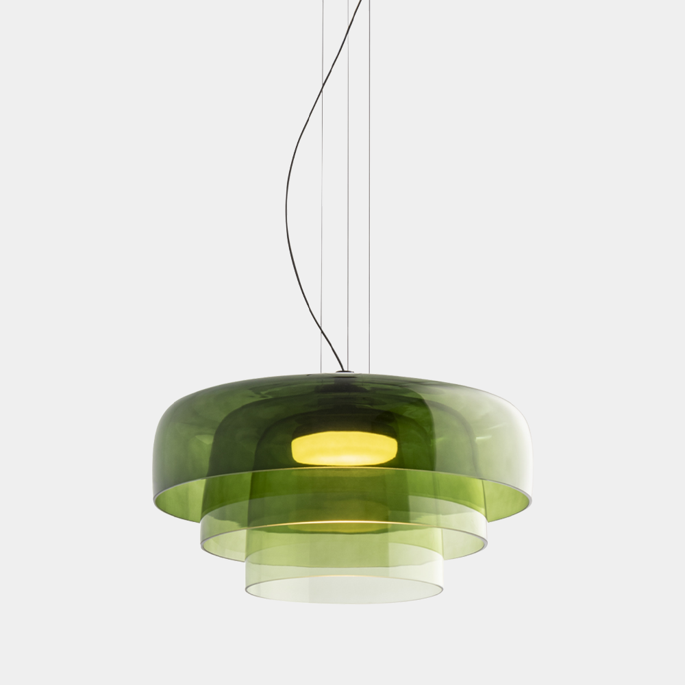 Hanglamp Glas Nordisch Design Gelaagd 1 2 3 Niveaus Oranje Groen Grijs Eetkamer Keuken Woonkamer Pendellamp Warm Licht LED Verstelbaar