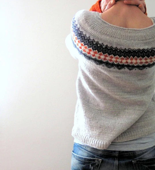 Zachte Grijze Trui Comfortabel Boho Chic