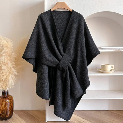 Lichte Poncho Cape met Bescherming tegen Wind en Kou – Warme Shawl voor Najaar en Winter