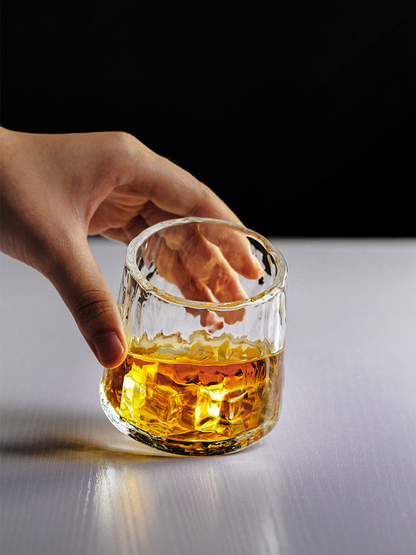 Japans Whiskyglas Met Draaibare Bodem 250ml Hittebestendig Glas Handgemaakt Drinkglas Voor Whisky Cocktails Sake Premium Servies In Houten Geschenkdoos Uniek Cadeau Voor Whiskyliefhebbers