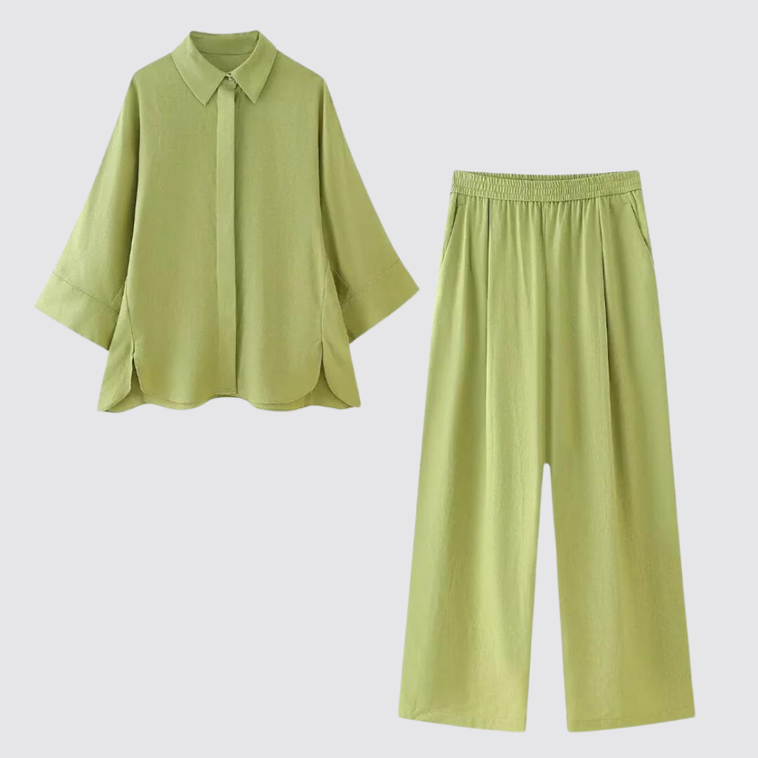 Luxe Heren Overhemd en Broek Set Zwart Formal
