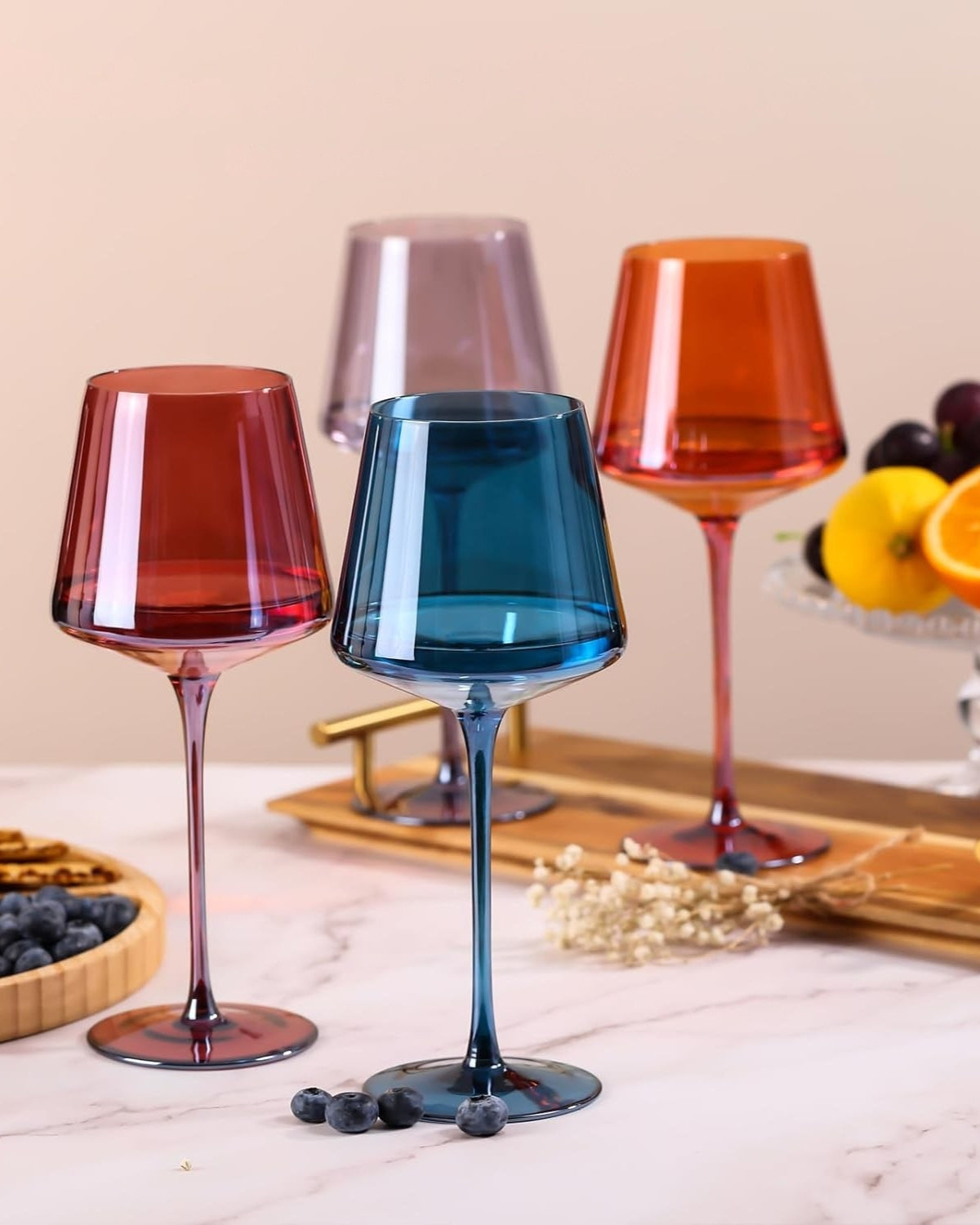 Handgeblazen Regenboog Wijnglazen Set Van 6 Luxe Gekleurd Glas Voor Wijn En Dinertafel