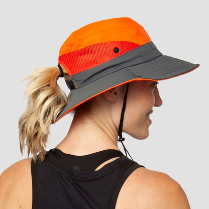 Opvouwbare UV-Beschermende Zonnehoed Verstelbaar Ademend Polyester Dames Zomerhoed Paardenstaartopening Reizen Strand Outdoor