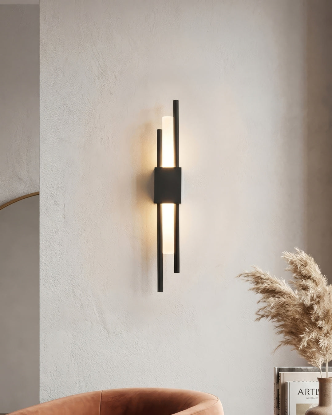 Scandinavische Minimalistische Wandlamp – Modern Verticaal Design met Gerichte LED-Verlichting – Zwart Goud