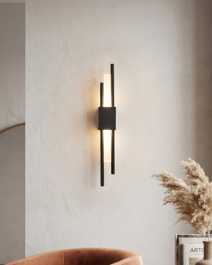 Scandinavische Minimalistische Wandlamp – Modern Verticaal Design met Gerichte LED-Verlichting – Zwart Goud