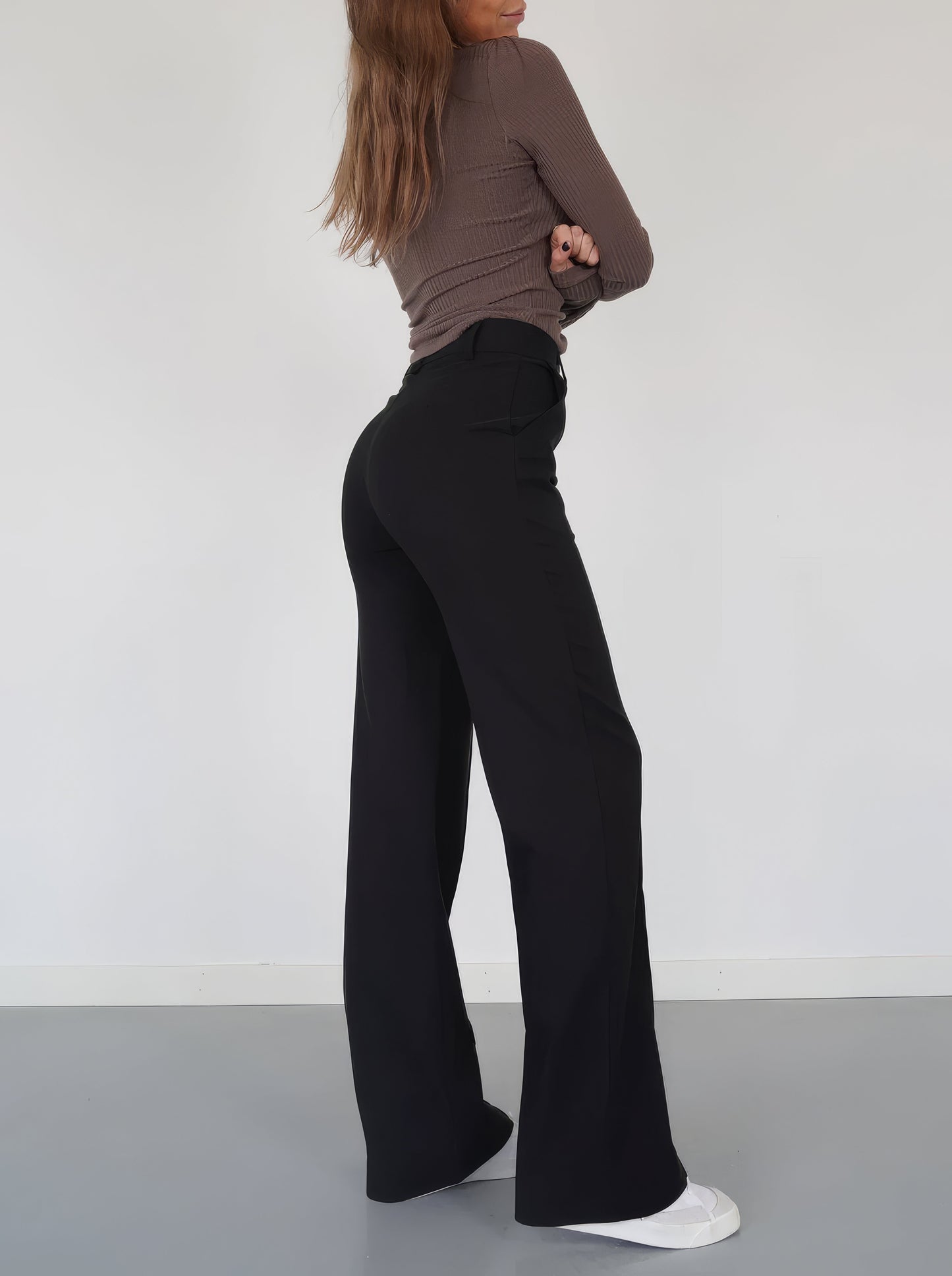 Wijde Pijpen Broek voor Vrouwelijk Comfortabel Chic