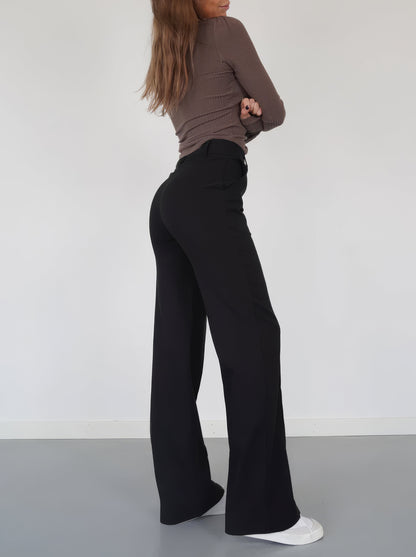 Wijde Pijpen Broek voor Vrouwelijk Comfortabel Chic