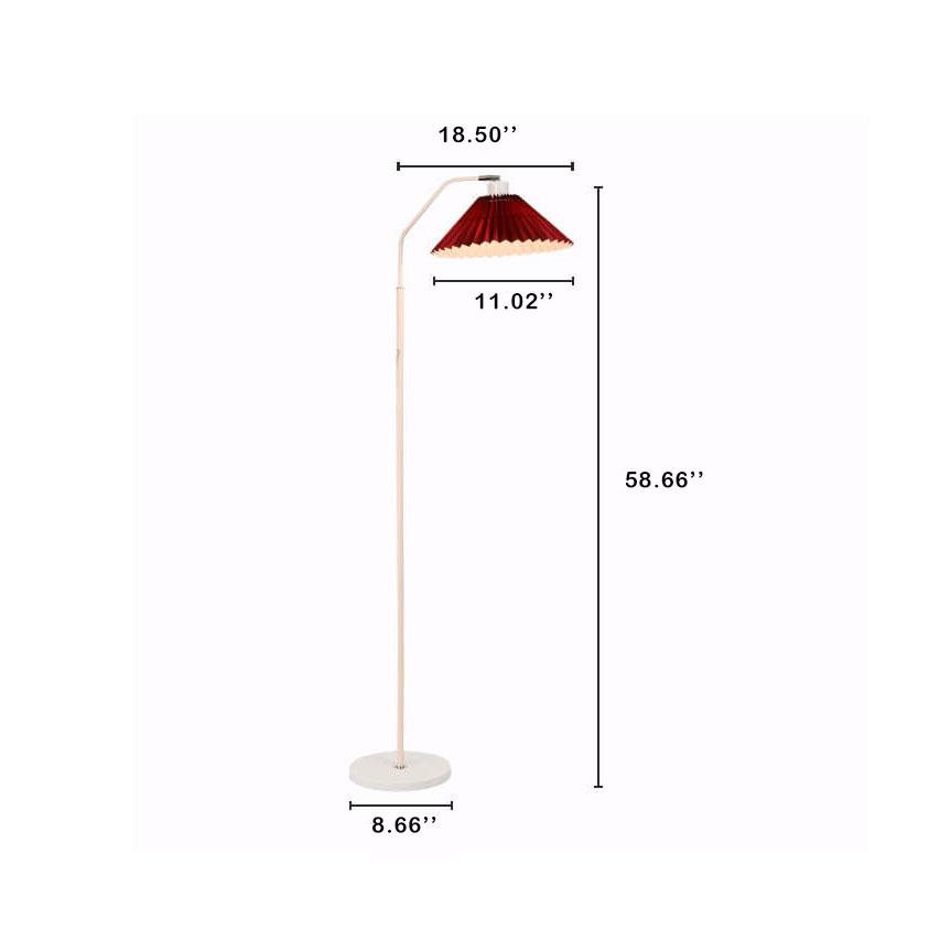 Vloerlamp Geplooide Kap Metaal 149cm Woonkamer Slaapkamer Dimbaar Staande Lamp Stof Retro Scandinavisch Leeslamp