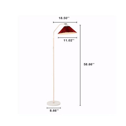 Vloerlamp Geplooide Kap Metaal 149cm Woonkamer Slaapkamer Dimbaar Staande Lamp Stof Retro Scandinavisch Leeslamp